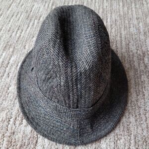 PENDLETON VINTAGE WOOL TWEED FEDORA HAT 2" BRIM GRAY BROWN ADULT MEDIUM